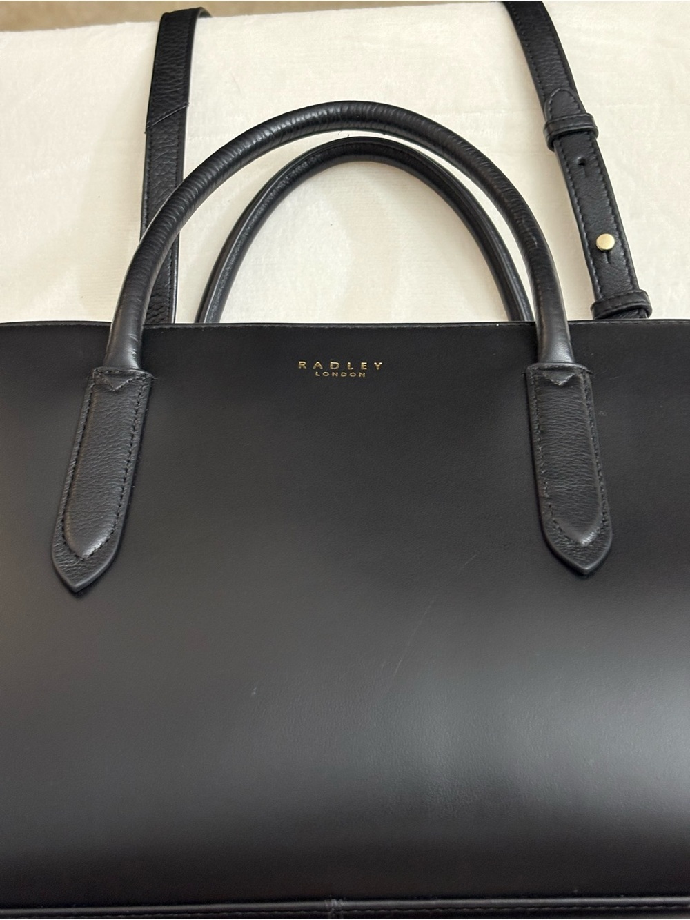 RADLEY LONDON Black Leather Structured Top-Handle Satchel - Picture 16 of 16